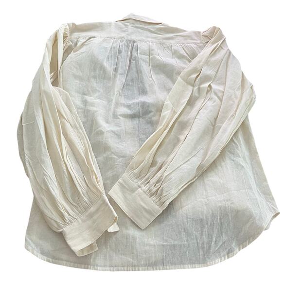 Vintage 1970s Off-White Collared Cotton Tunic by Vagabond Imports XXXl - Picture 2 of 5